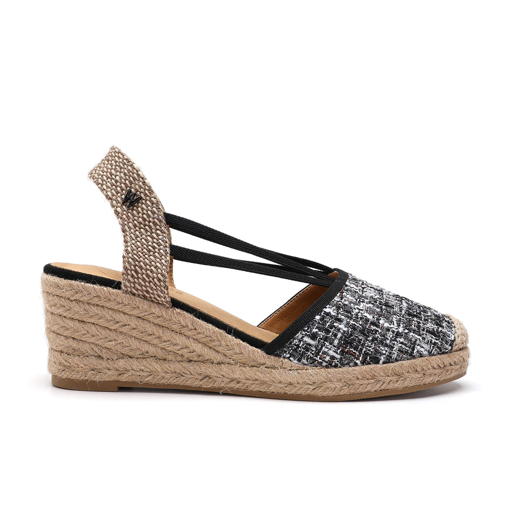Emily Black & Grey Espadrille