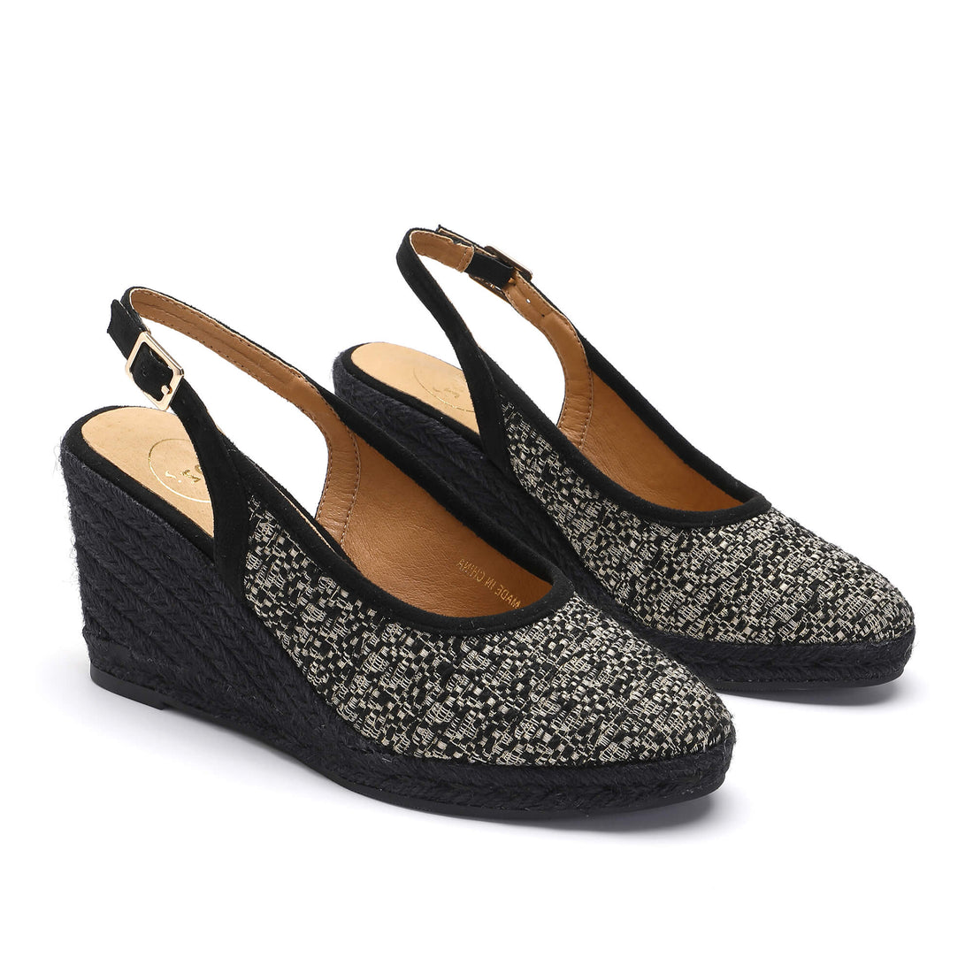 Marilyn Black & Gold Espadrille