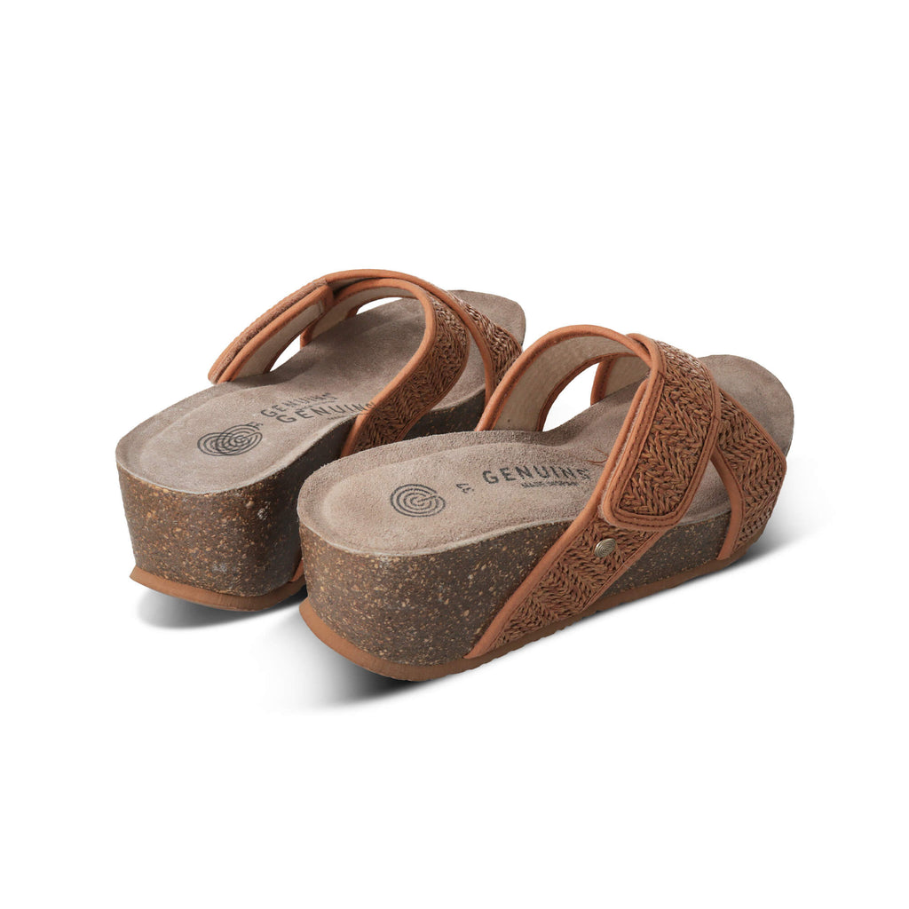 zero-sum Women's Raffia Platform Sandals Velcro