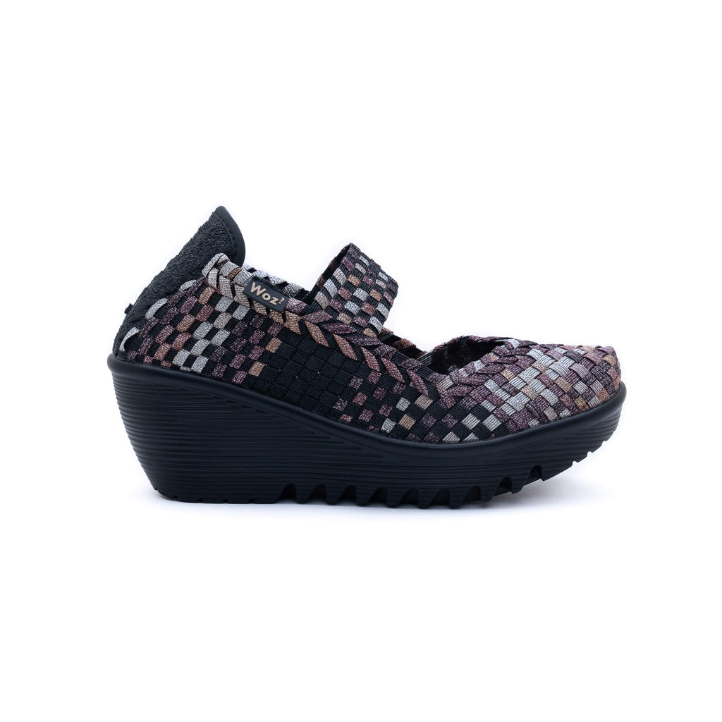 Sofia Multi Bronze with Black Wedge
