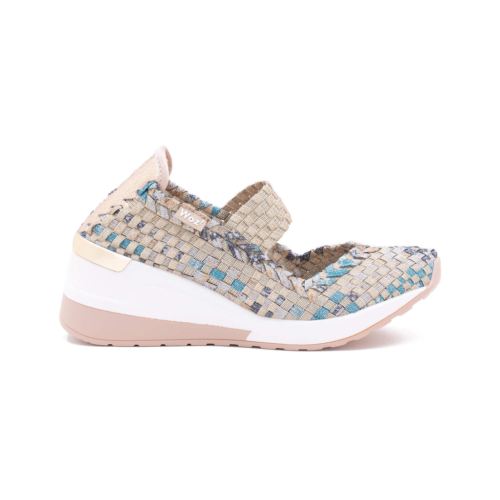 Cannes Light Gold & Blue Wedge