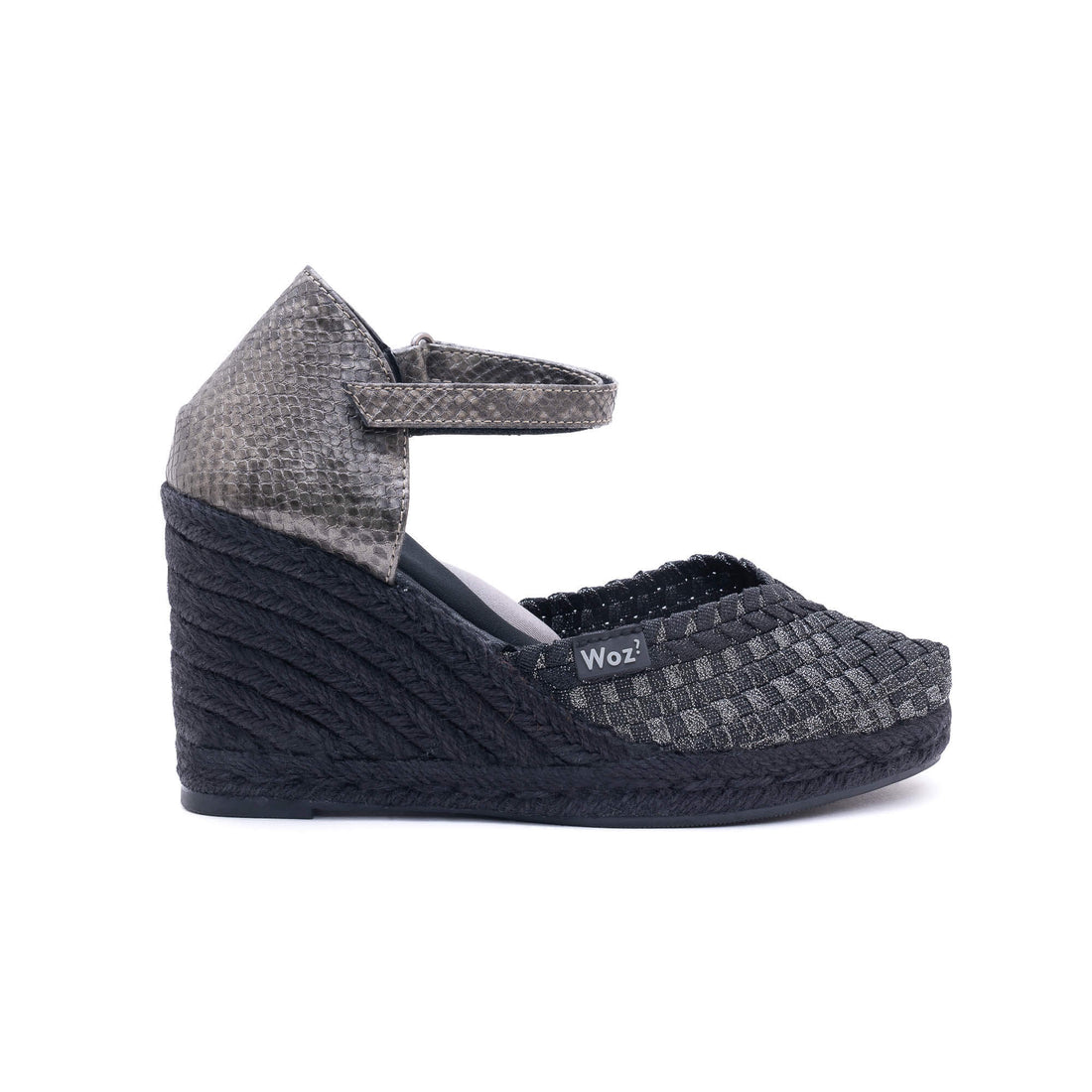 Zaira Black-Silver Espadrilles