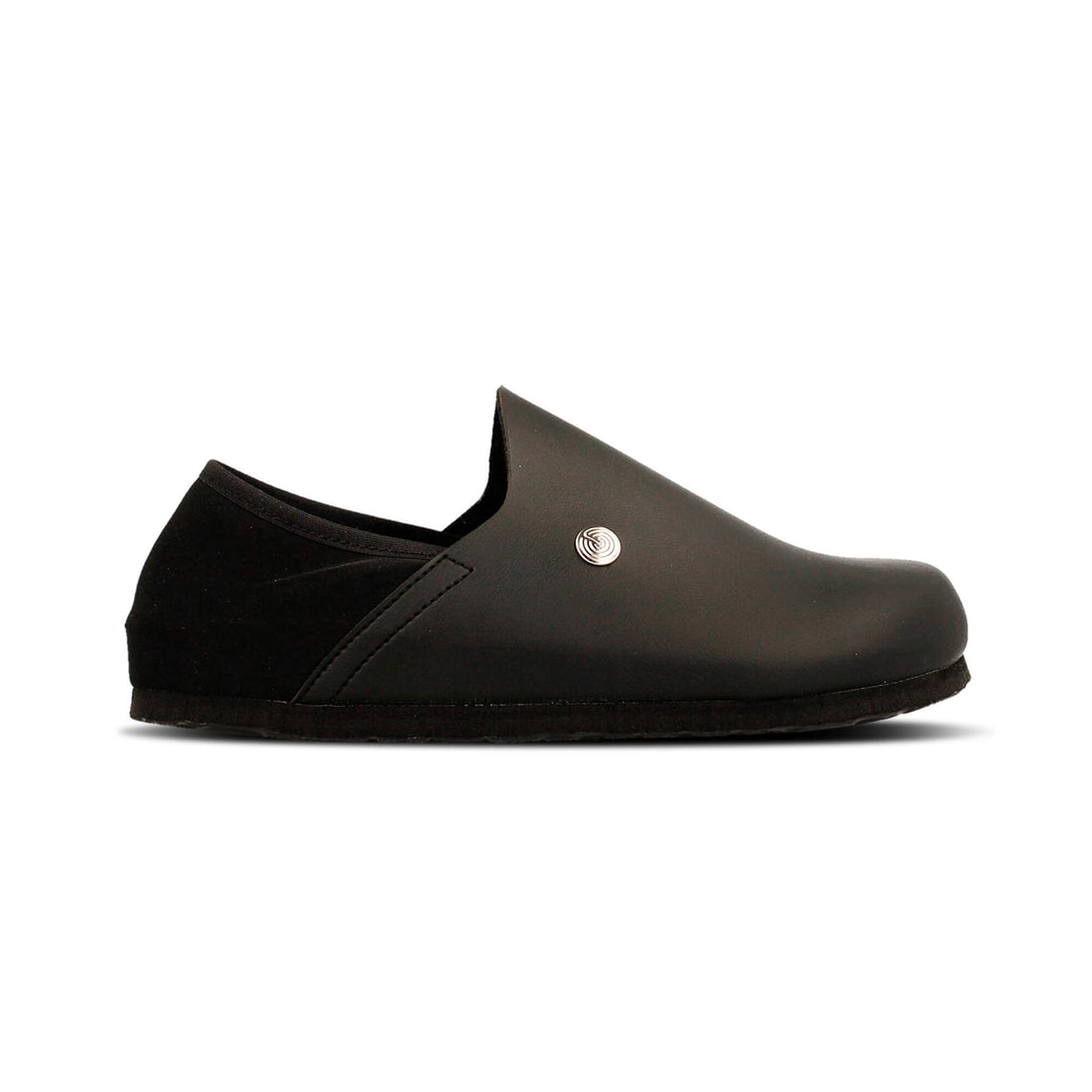 Kipnuk Black Leather Clogs 