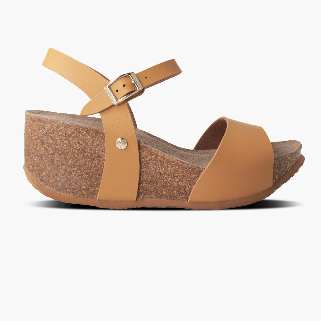 Genuins women caramel sandal wedge